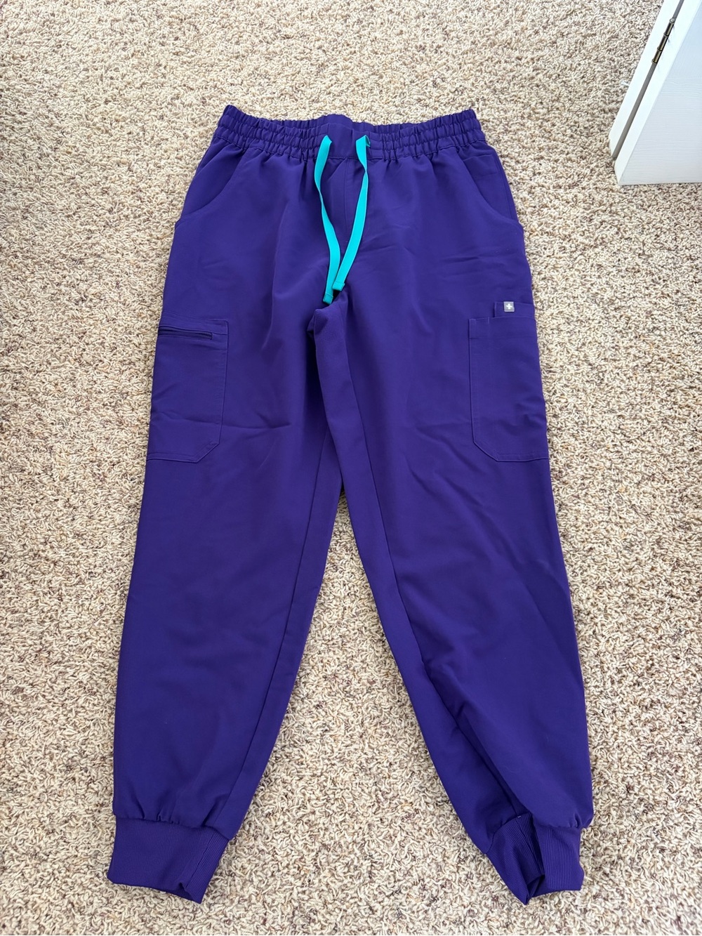 Figs Uman high waisted jogger, purple pulse, XL